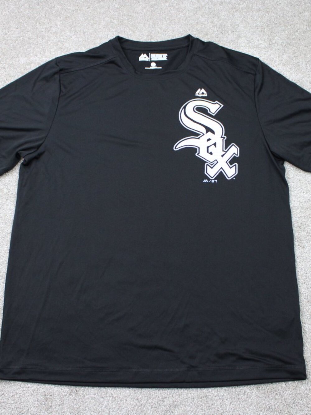 Chicago White Sox Shirt Mens Large Black Majestic Evolution Tee MLB Short Sleeve
